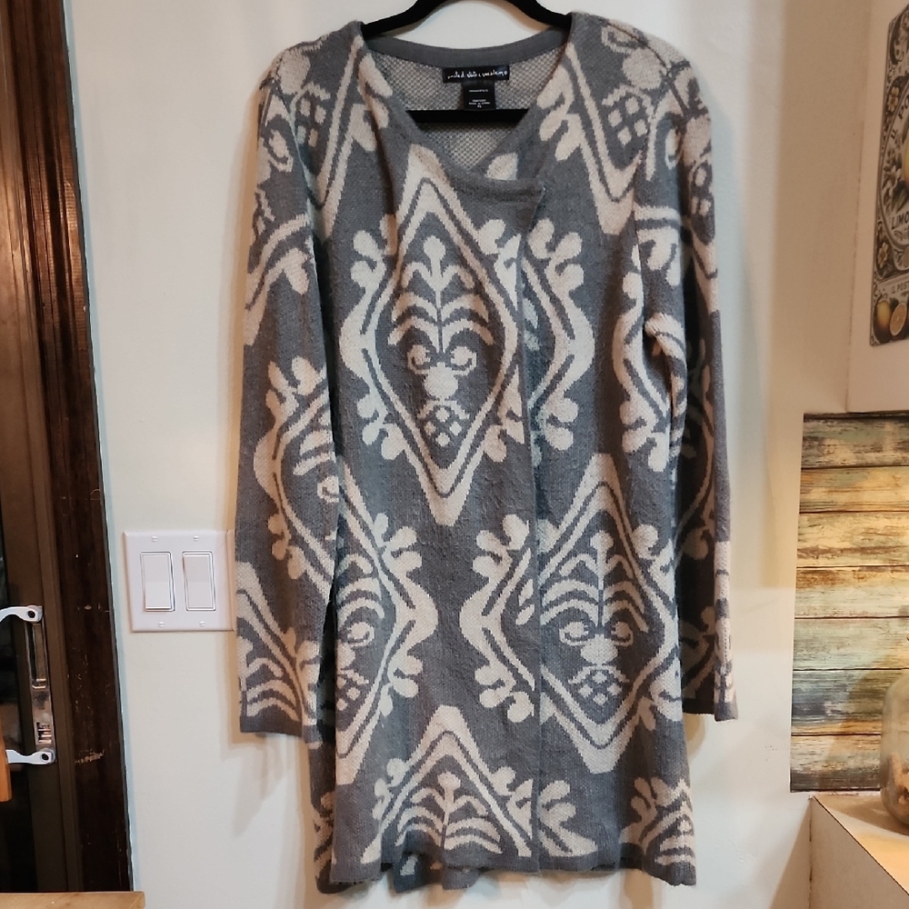 United States Sweaters Acrylic Knit Long Cardigan
